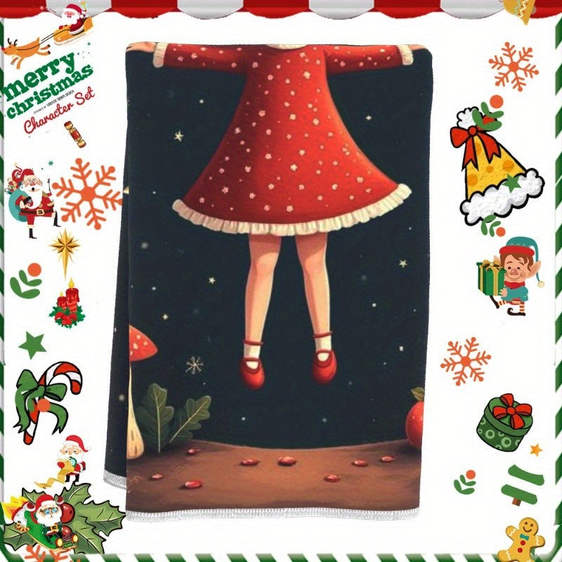 Christmas Towel 18x66cm Holiday Gift Soft Cotton Red and Green