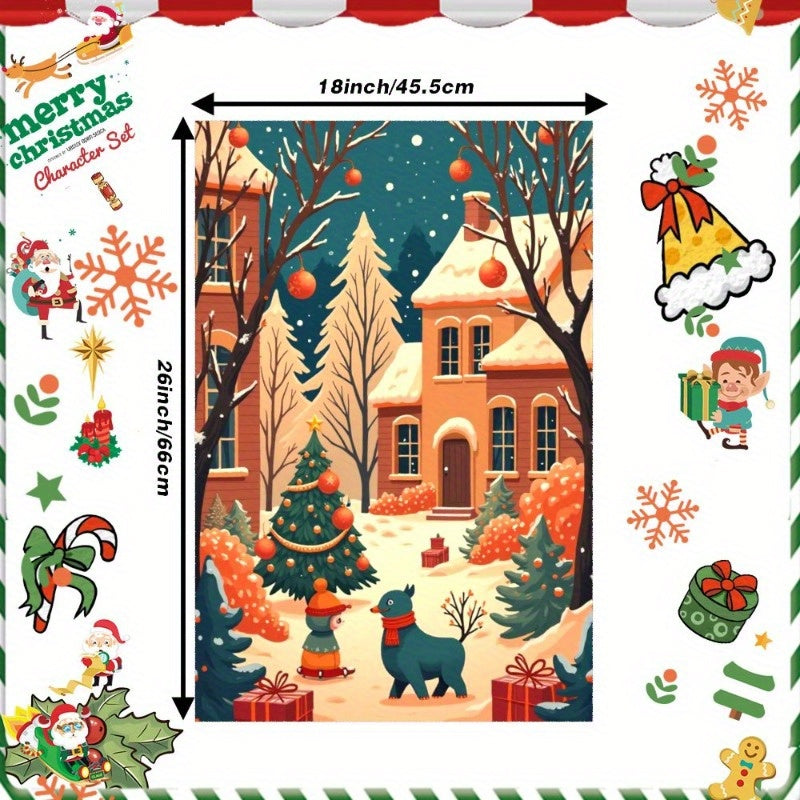 Christmas Towel 18x66cm Giftable Holiday Decor Cotton Fabric