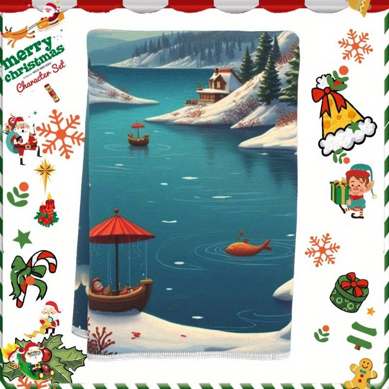 Christmas Towels 18x66cm Gift Idea Soft Absorbent Holiday Decor