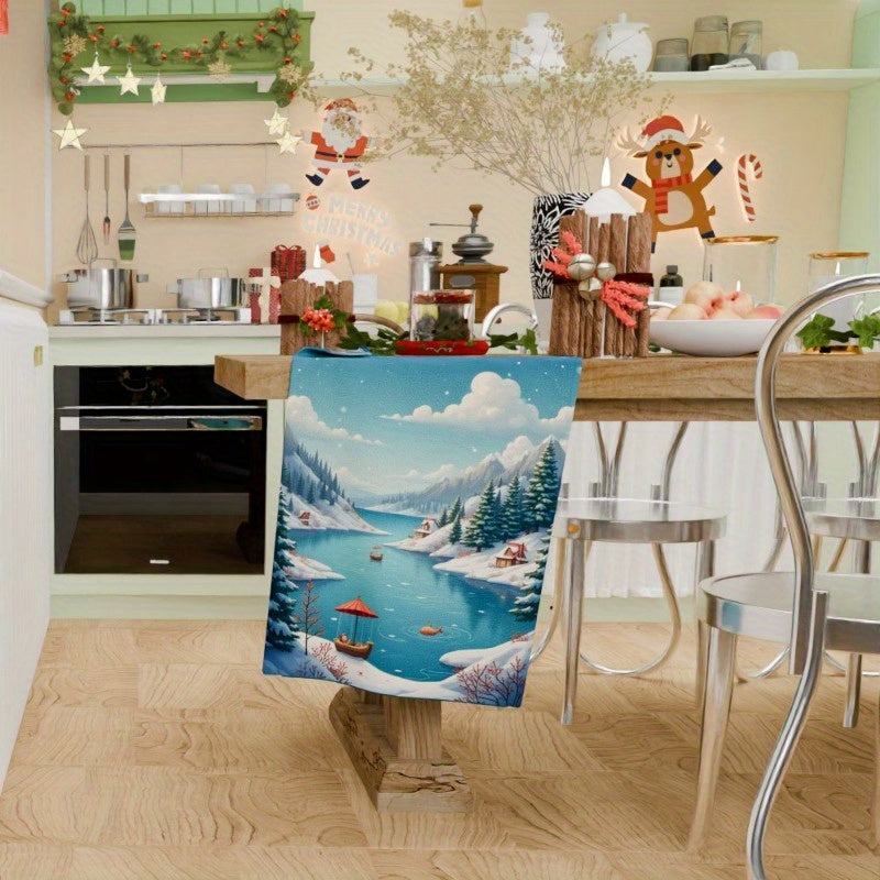 Christmas Towels 18x66cm Gift Idea Soft Absorbent Holiday Decor