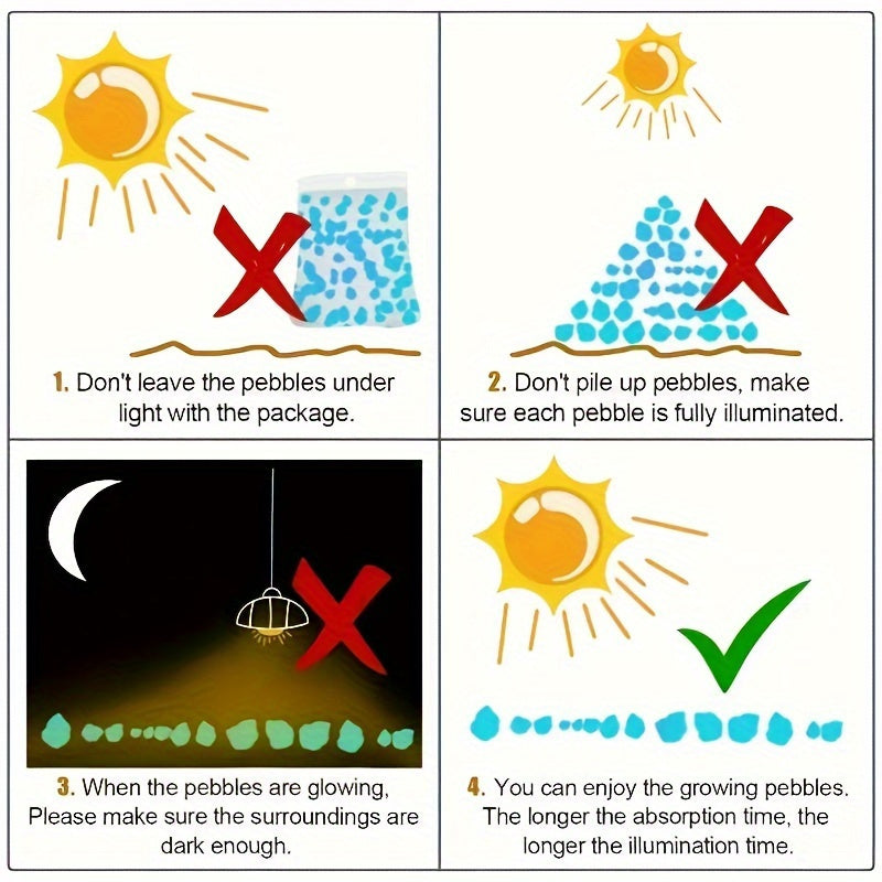 1000pcs Luminous Sand and Stones for Aquascaping Succulents Gardens Bonsai Aquarium