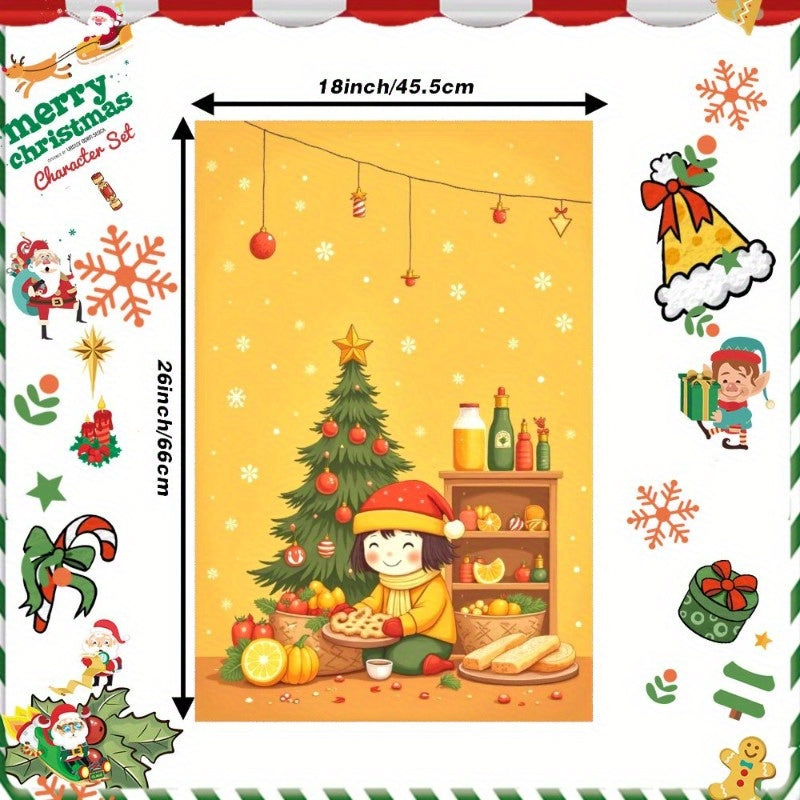 Christmas Towel 18x66cm Giftable Holiday Decor Red and White
