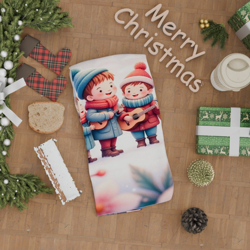 Christmas Towels 18x66cm Giftable Holiday Decor Red and White