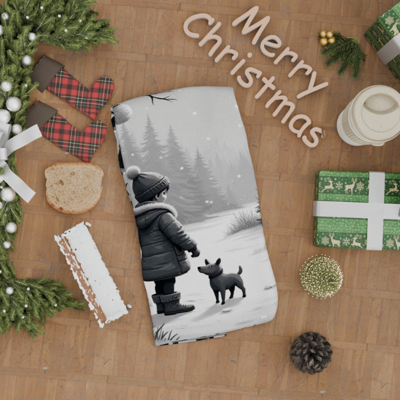 Contemporary Christmas Kitchen Towel 45x66cm Soft Polyester Woven Dish Drying