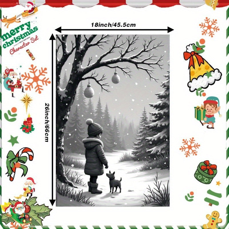 Contemporary Christmas Kitchen Towel 45x66cm Soft Polyester Woven Dish Drying