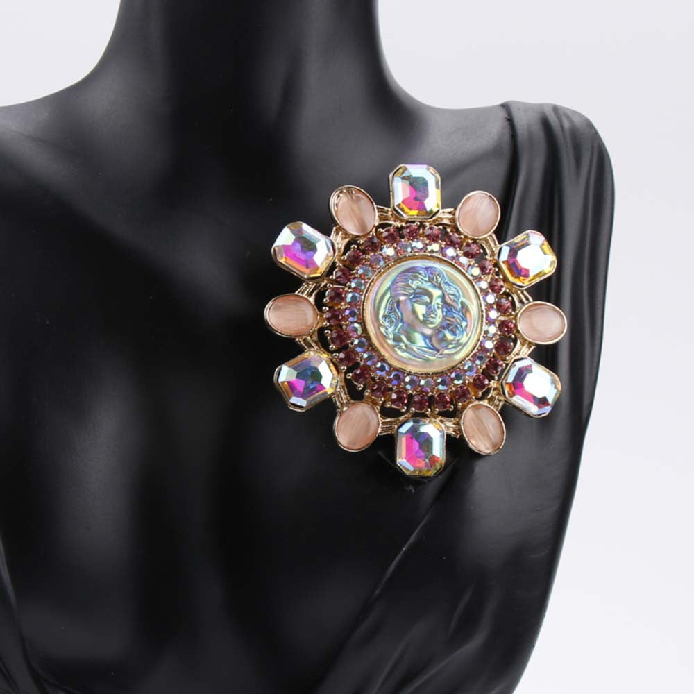 Enamel Brooch Pin for Women and Men Vintage Retro Cartoon Rhinestone Jewelry