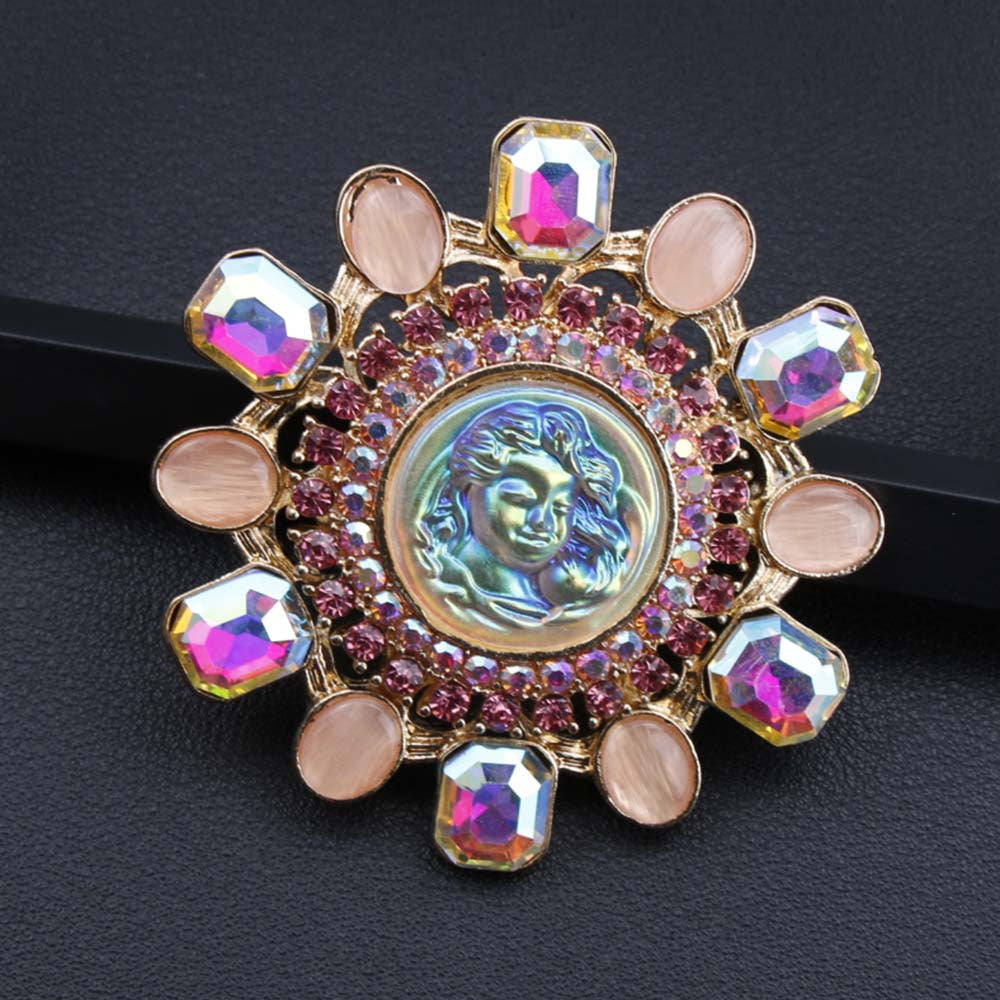 Enamel Brooch Pin for Women and Men Vintage Retro Cartoon Rhinestone Jewelry