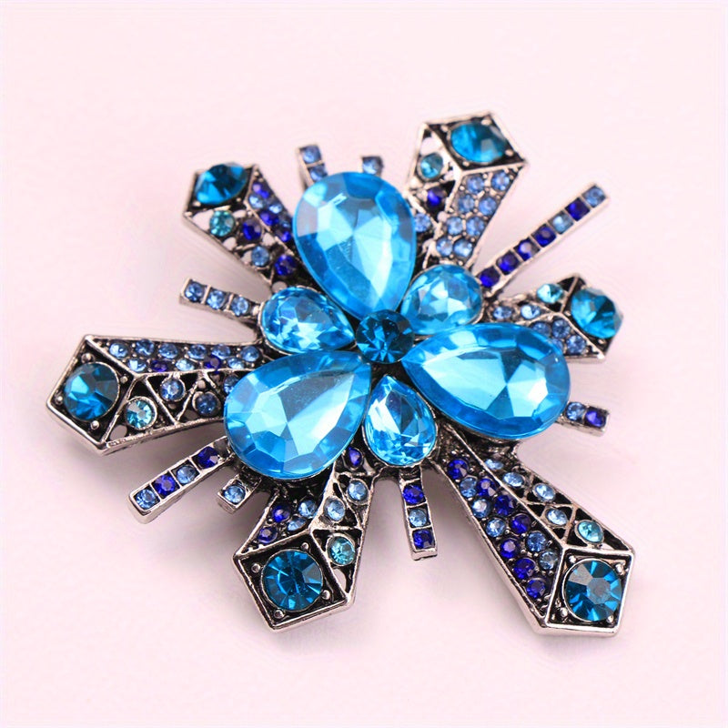 Rhinestone Flower Brooch Elegant Jewelry for Dresses and Bags