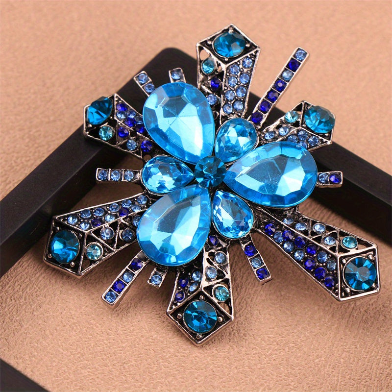 Rhinestone Flower Brooch Elegant Jewelry for Dresses and Bags