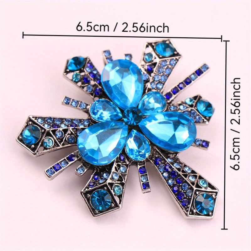 Rhinestone Flower Brooch Elegant Jewelry for Dresses and Bags