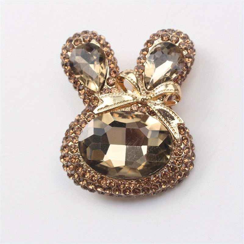 Rhinestone Rabbit Brooch Enamel Pin for Coats Sweaters Dresses