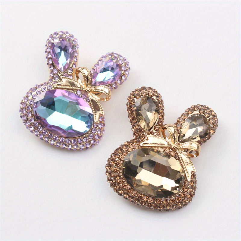 Rhinestone Rabbit Brooch Enamel Pin for Coats Sweaters Dresses