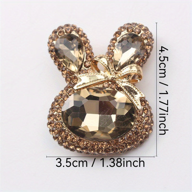 Rhinestone Rabbit Brooch Enamel Pin for Coats Sweaters Dresses