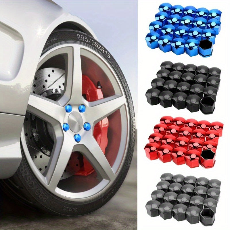 Car Wheel Nut Covers 17mm Set of 20 Rust-Proof Hub Screw Caps Auto Tire Nut Protectors