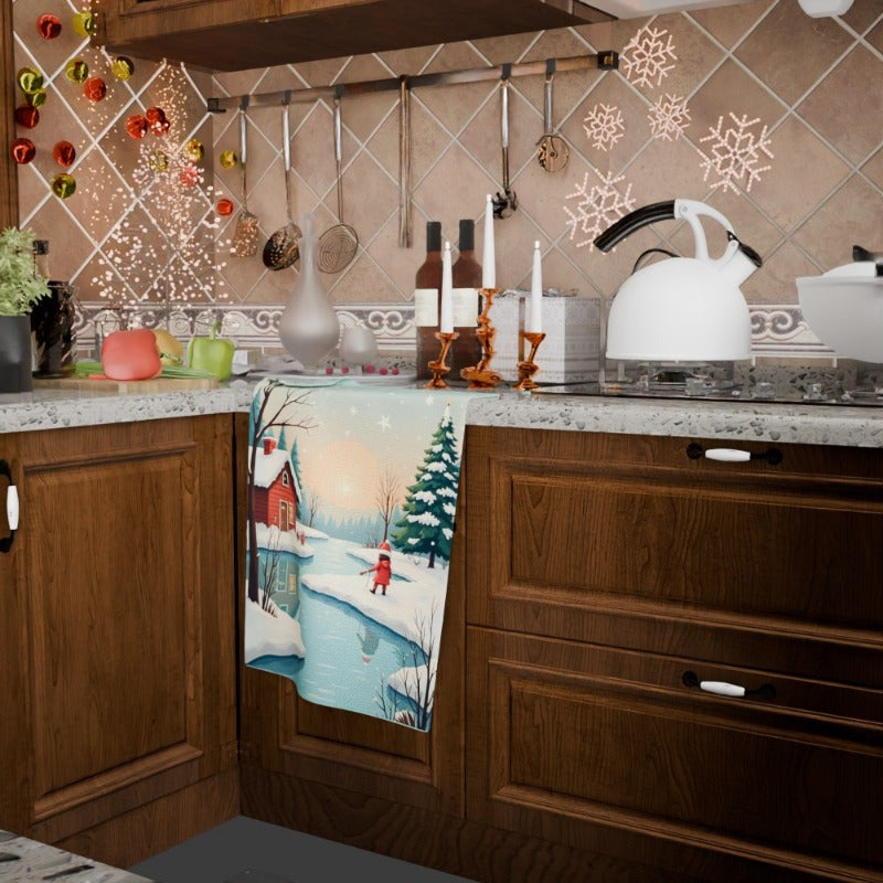 Festive Christmas Towel 18x66cm Giftable Holiday Decor