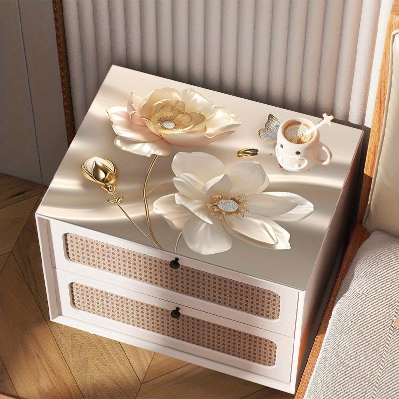 Floral Design Dish Drying Mat Water-Resistant Anti-Slip Countertop Protector