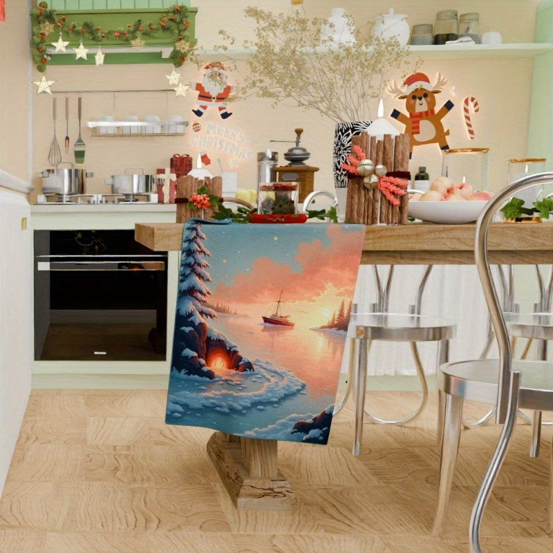 Festive Christmas Towel 18x66cm Giftable Holiday Decor