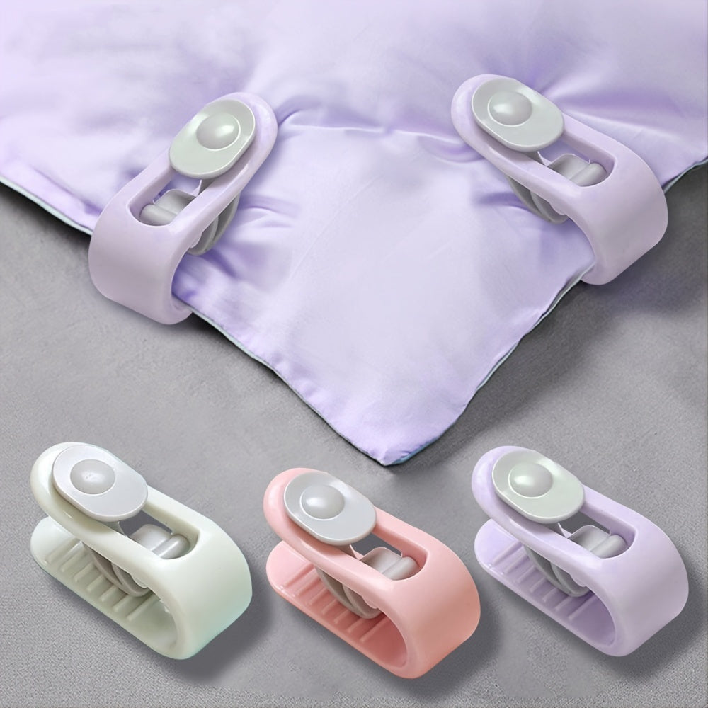 Set of 4 Anti-Slip Duvet Clips for Blankets Curtains and Bedding in Random Colors