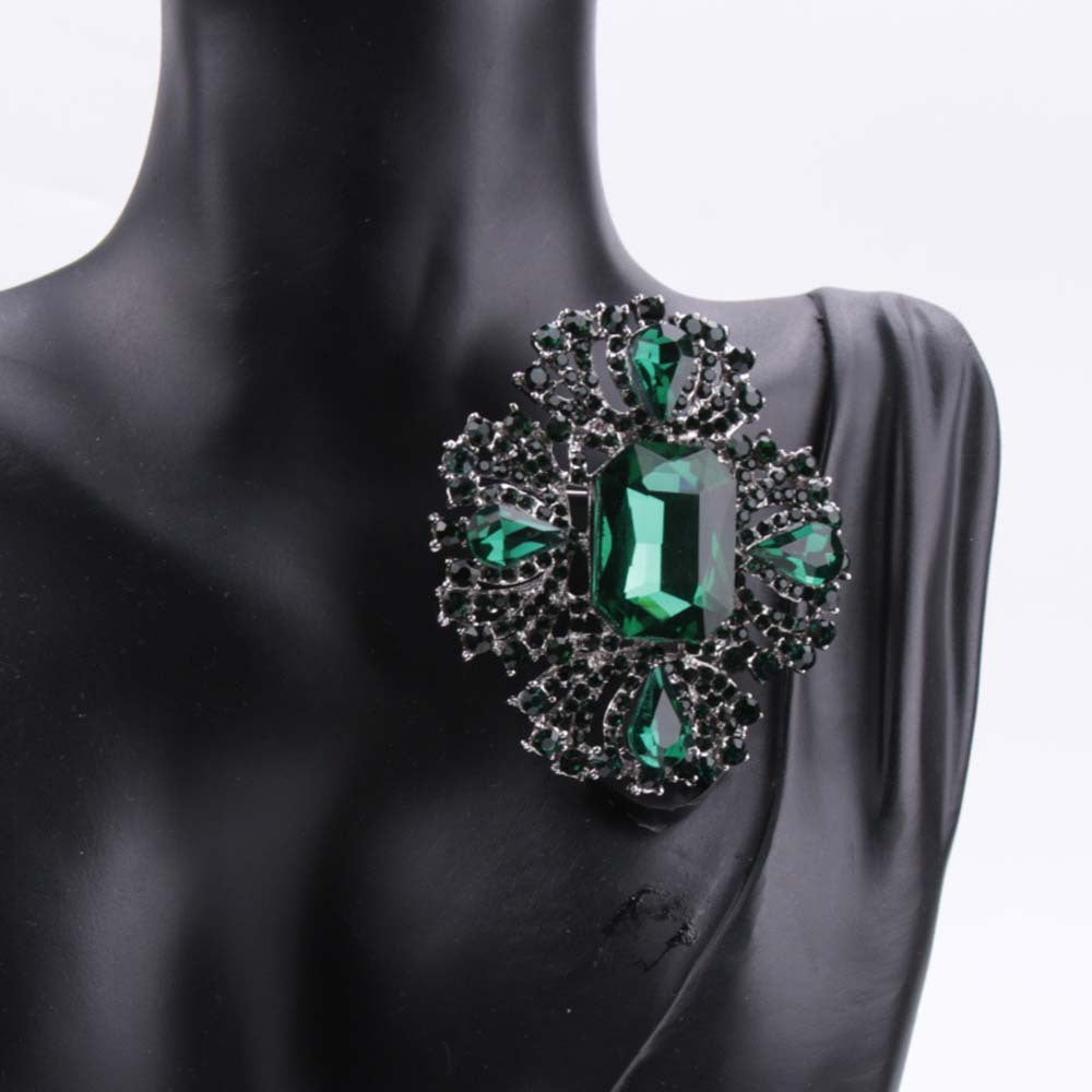 Enamel Cross Brooch Pin with Rhinestones for Women and Men Elegant Minimalist Jewelry