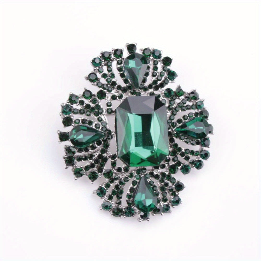 Enamel Cross Brooch Pin with Rhinestones for Women and Men Elegant Minimalist Jewelry