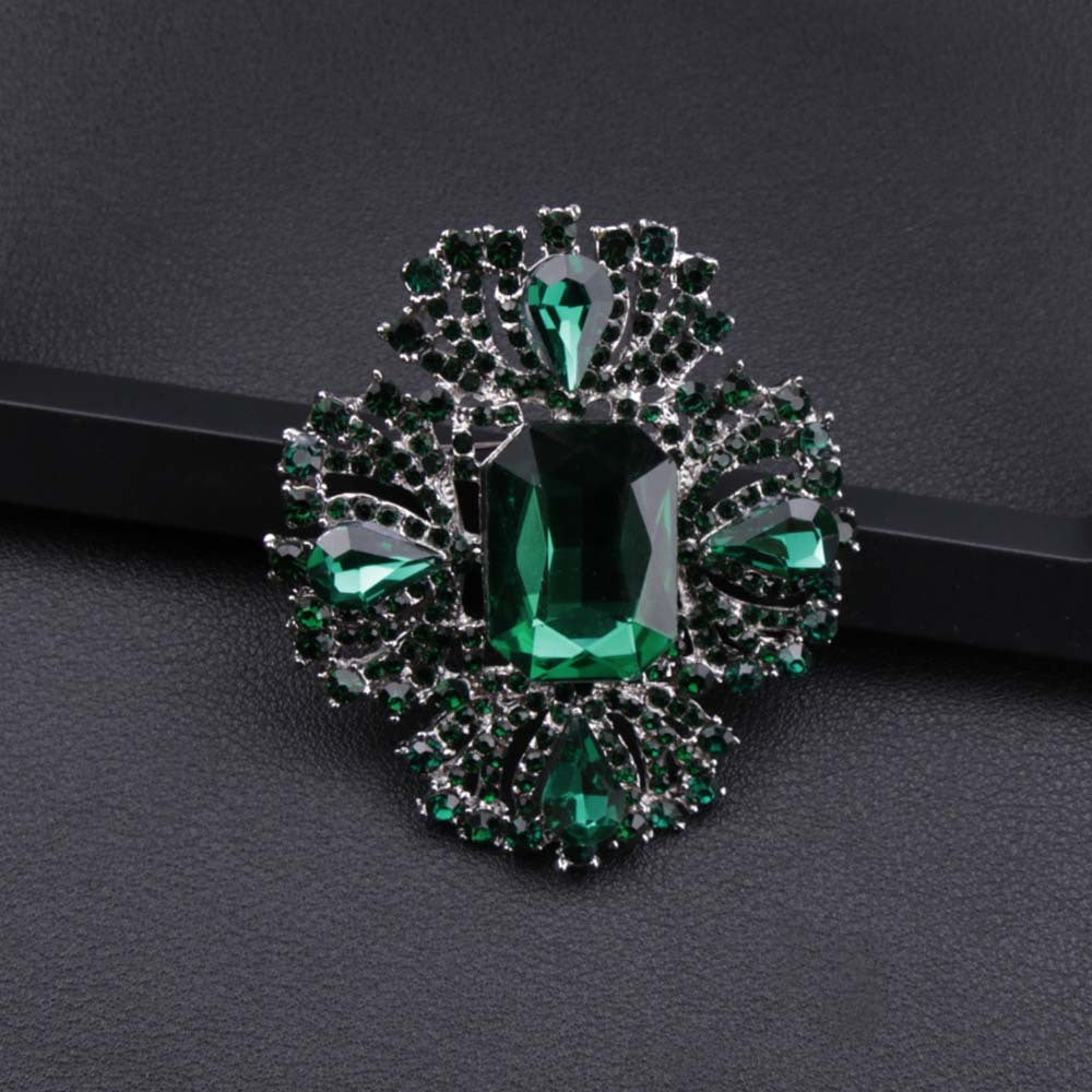 Enamel Cross Brooch Pin with Rhinestones for Women and Men Elegant Minimalist Jewelry