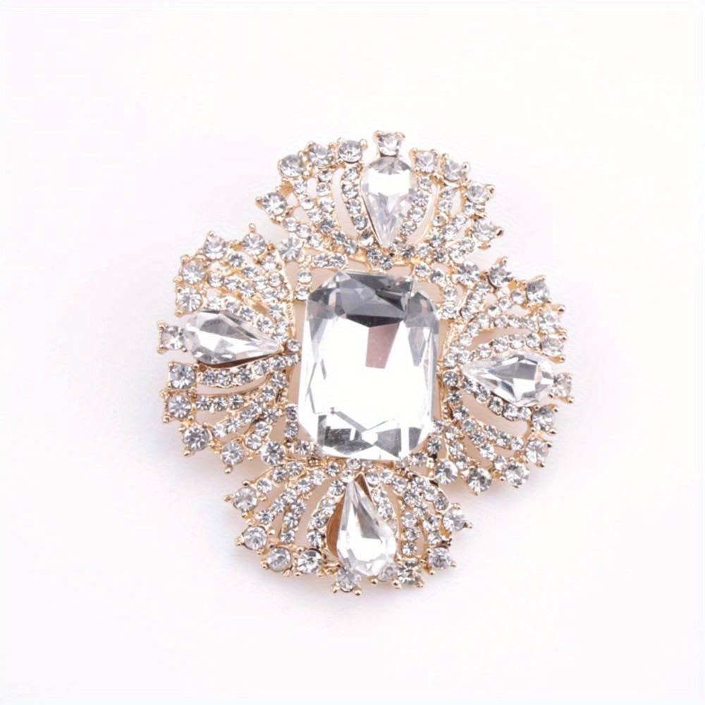 Enamel Cross Brooch Pin with Rhinestones for Women and Men Elegant Minimalist Jewelry