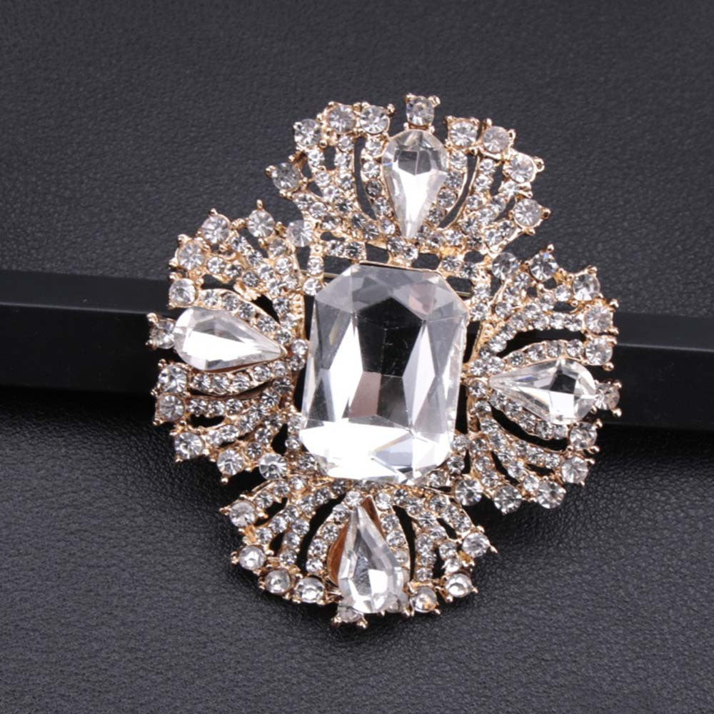 Enamel Cross Brooch Pin with Rhinestones for Women and Men Elegant Minimalist Jewelry