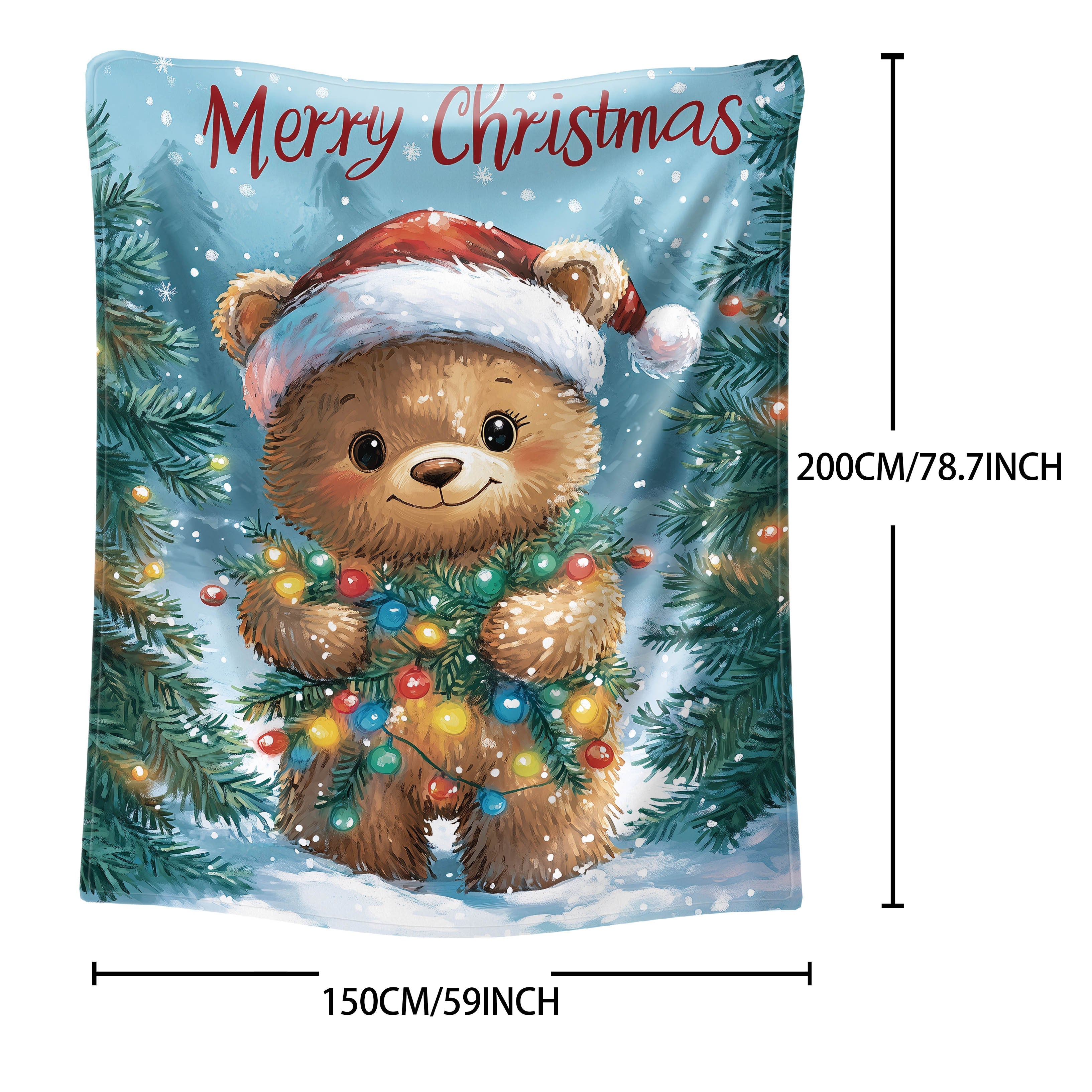 Rojdestvo ayisi Flanel yostiqchasi yumshoq qulay tashlash uchun yotoq, divan, tabiatda sayohat qilish uchun aralash ranglar