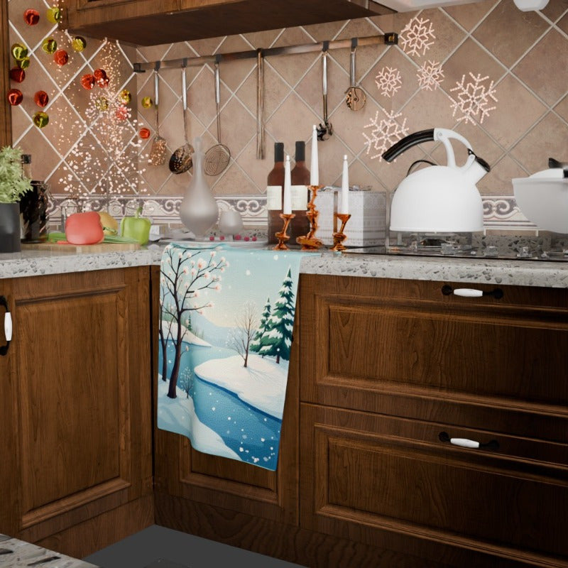 Christmas Towel 18x66cm Giftable Holiday Decor Cotton Absorbent