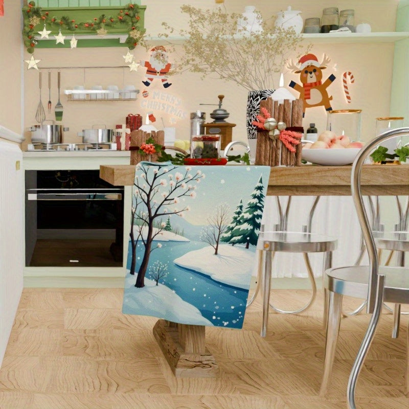 Christmas Towel 18x66cm Giftable Holiday Decor Cotton Absorbent