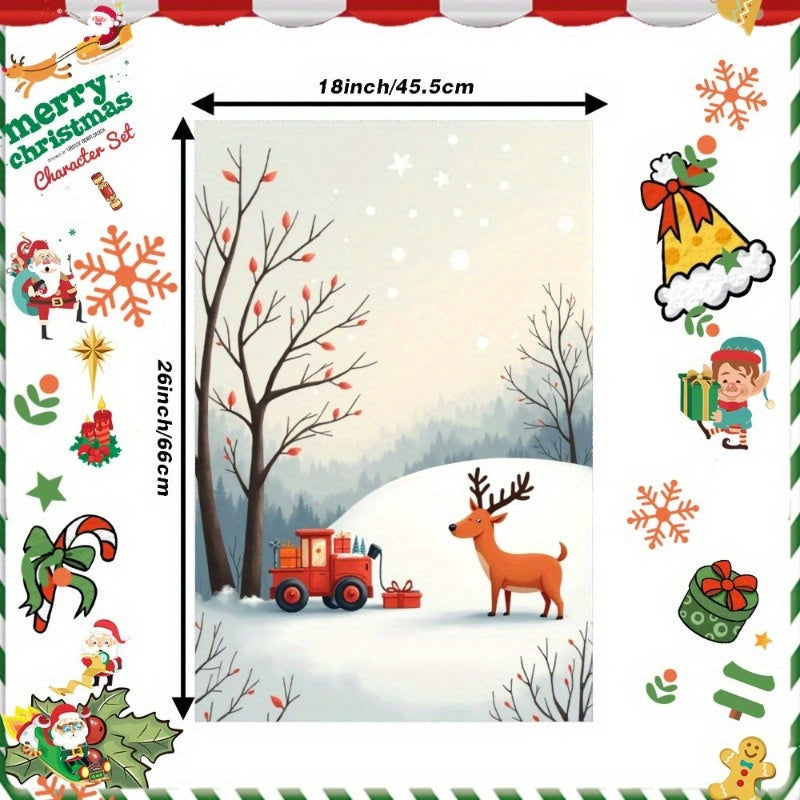 Christmas Towel 18x66cm Giftable Holiday Decor Red and White