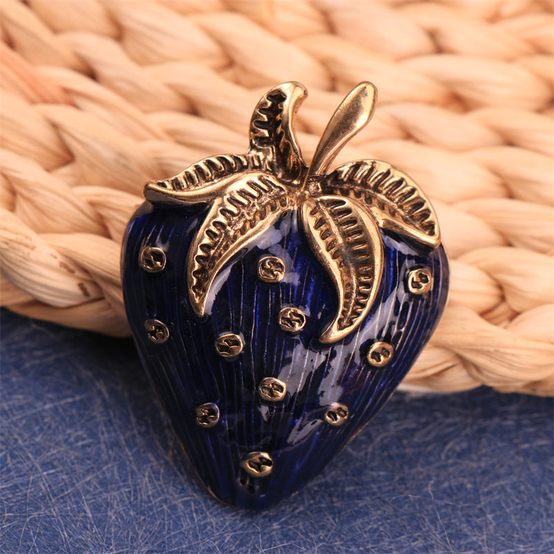 Zahrali qulupnay broshyony emalli noaniq shakl moda aksessuariyasi ayollar uchun