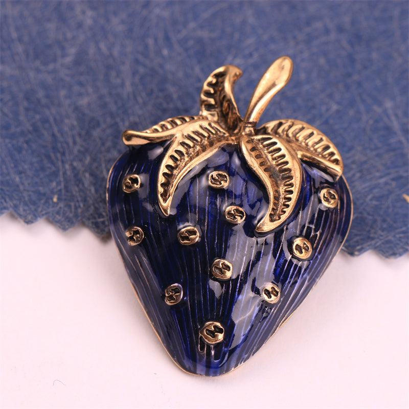 Zahrali qulupnay broshyony emalli noaniq shakl moda aksessuariyasi ayollar uchun