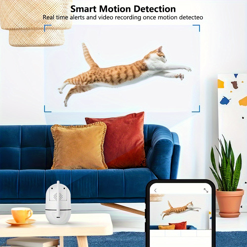 Wireless Security Camera 1080P HD with AI Human Tracking Motion Detection Night Vision Indoor Outdoor