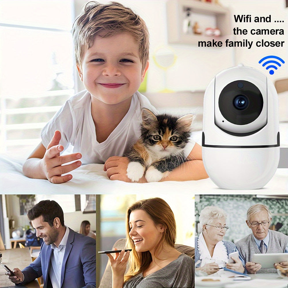 Wireless Security Camera 1080P HD with AI Human Tracking Motion Detection Night Vision Indoor Outdoor