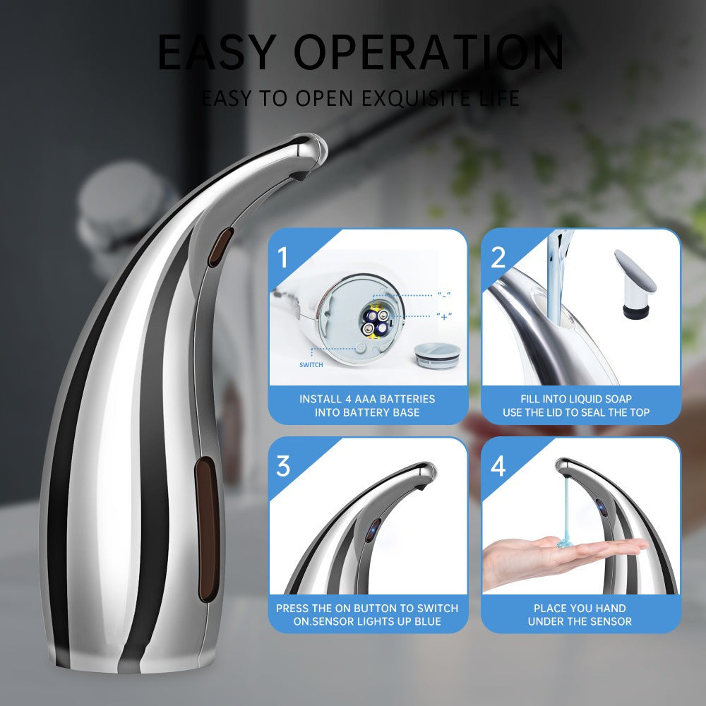 Battery-Powered Automatic Soap Dispenser Contactless Bathroom Home Durable Plastic