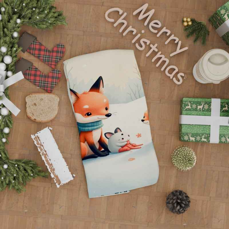 Christmas Towels 18x66cm Gift Set Soft Absorbent Holiday Decor