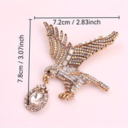 Elegant Rhinestone Eagle Brooch Pin for Women Animal-Shaped Inlay Jewelry