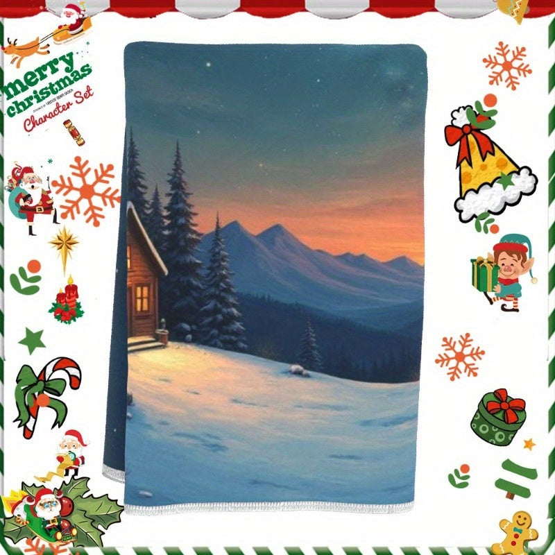 Christmas Towel Set 18x66cm with One Piece for Gifting Holiday Decor