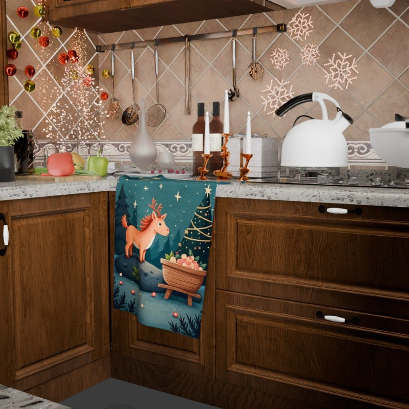 Set de toallas de Navidad 18x66cm, suaves y absorbentes, decoración festiva