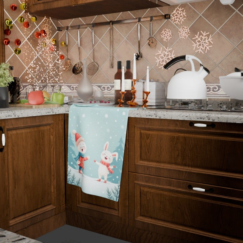 Christmas Towel 18x66cm Giftable Holiday Decor Red and White