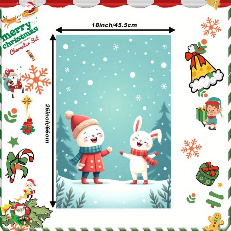 Christmas Towel 18x66cm Giftable Holiday Decor Red and White