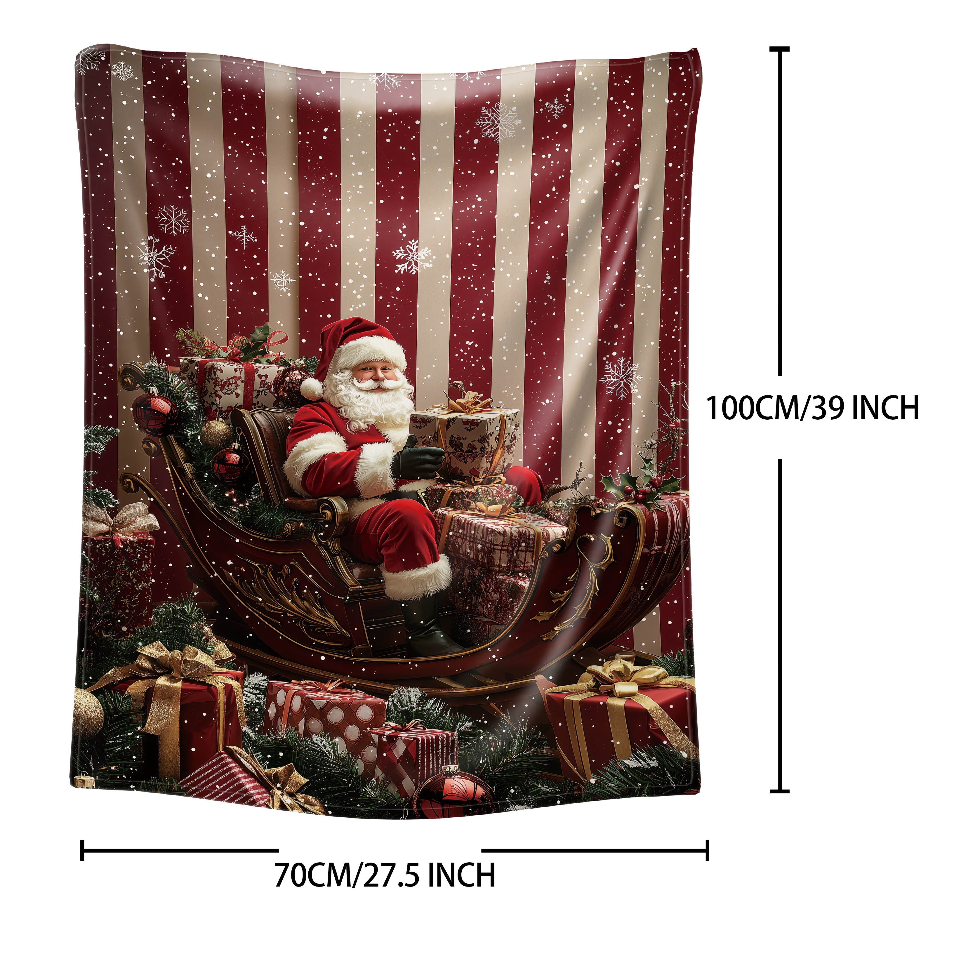 Christmas Santa Claus Throw Blanket Soft Flannel All Seasons Bed Sofa Camping