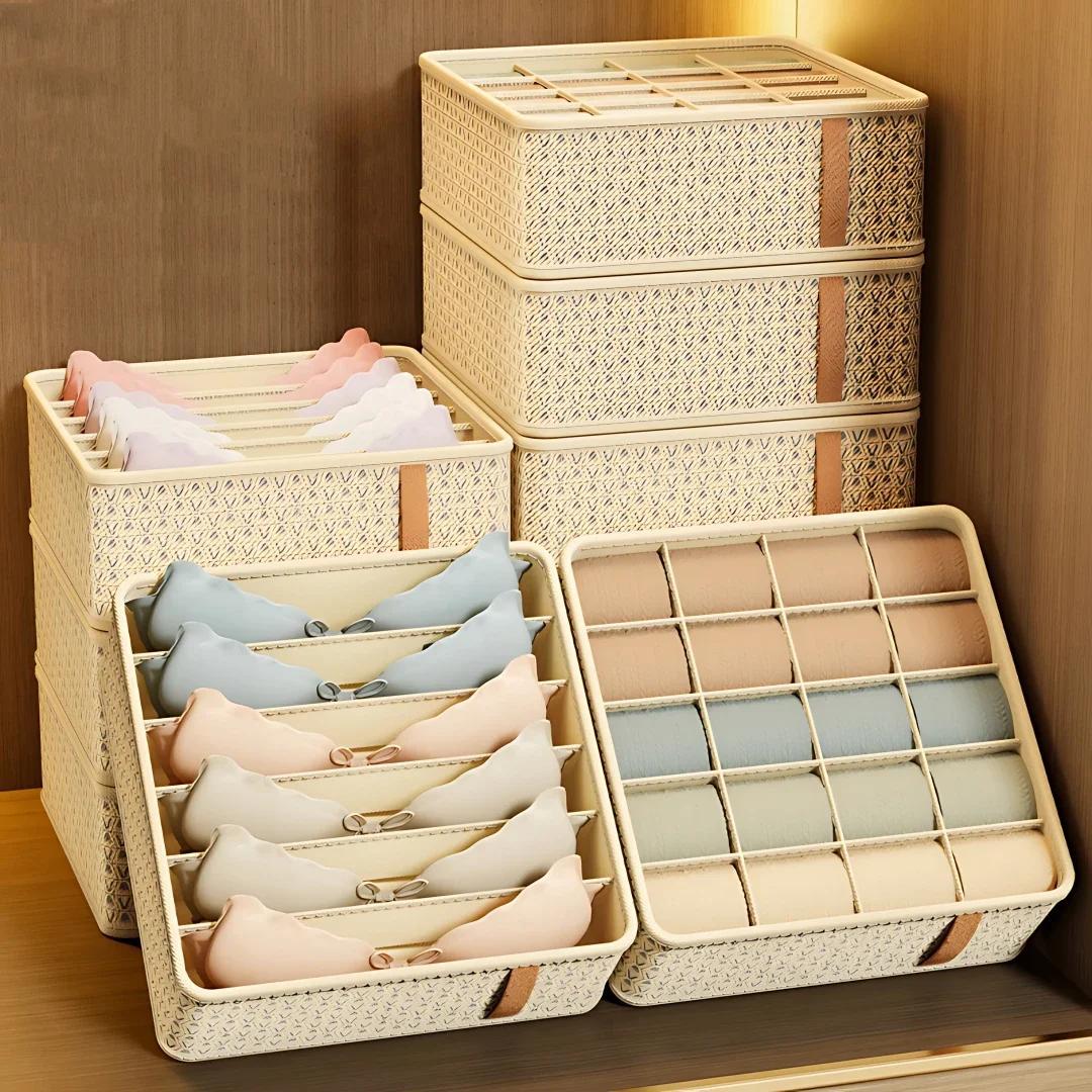 Fabric Drawer Organizer for Underwear Socks and Accessories Large Capacity Foldable Storage Box Closet Dorm Room