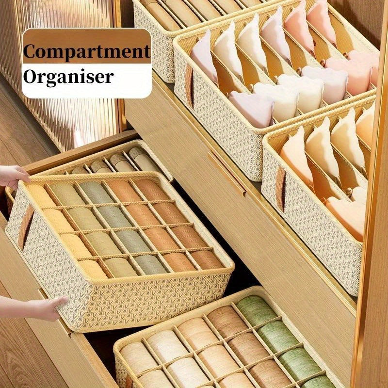 Fabric Drawer Organizer for Underwear Socks and Accessories Large Capacity Foldable Storage Box Closet Dorm Room