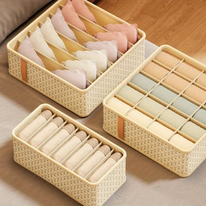 Fabric Drawer Organizer for Underwear Socks and Accessories Large Capacity Foldable Storage Box Closet Dorm Room