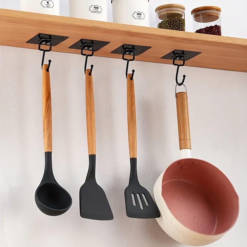 Heavy-Duty Self-Adhesive Wall Hooks Waterproof for Coats Towels Keys Home Storage