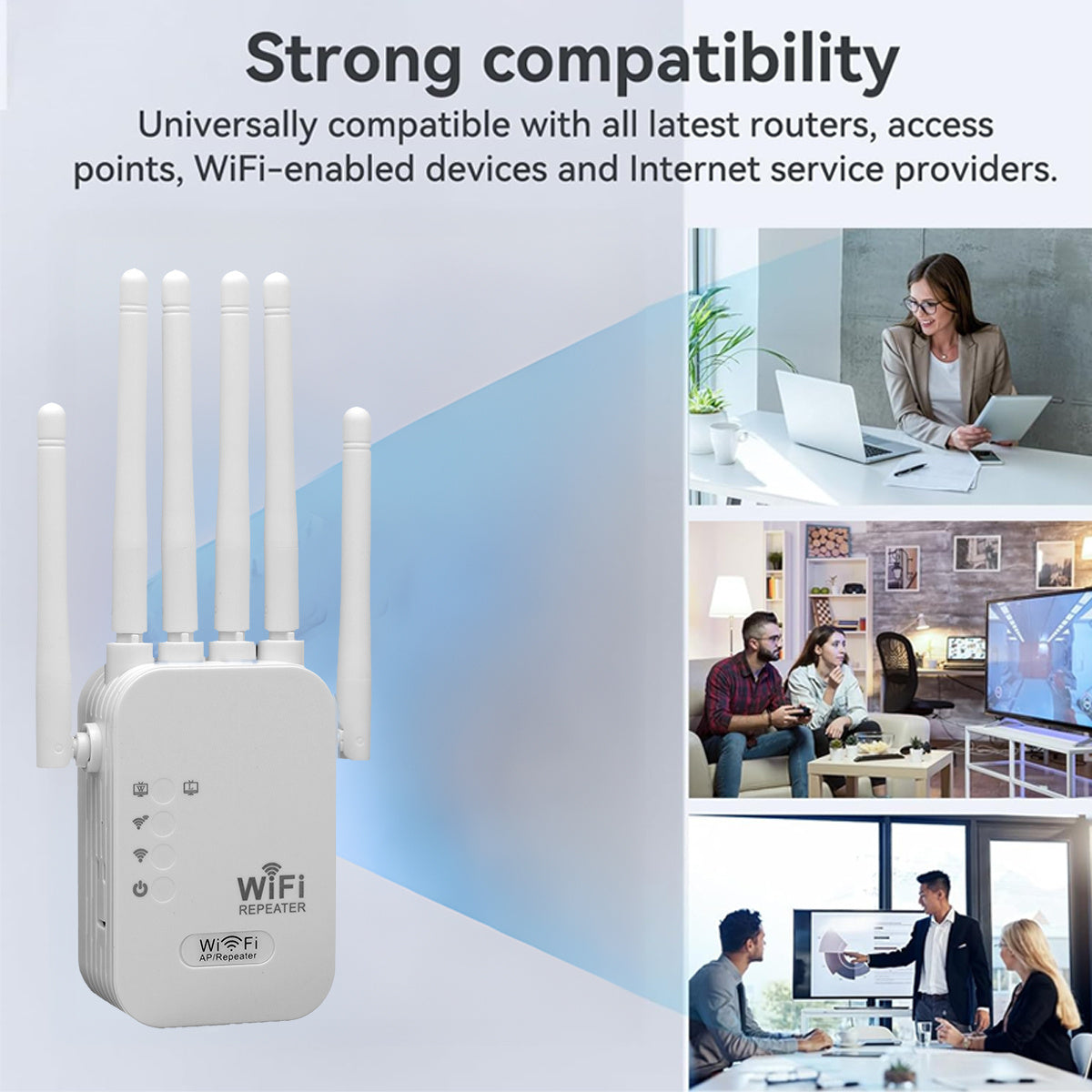 Extensor WiFi6 con seis antenas para casas grandes y villas de varios pisos