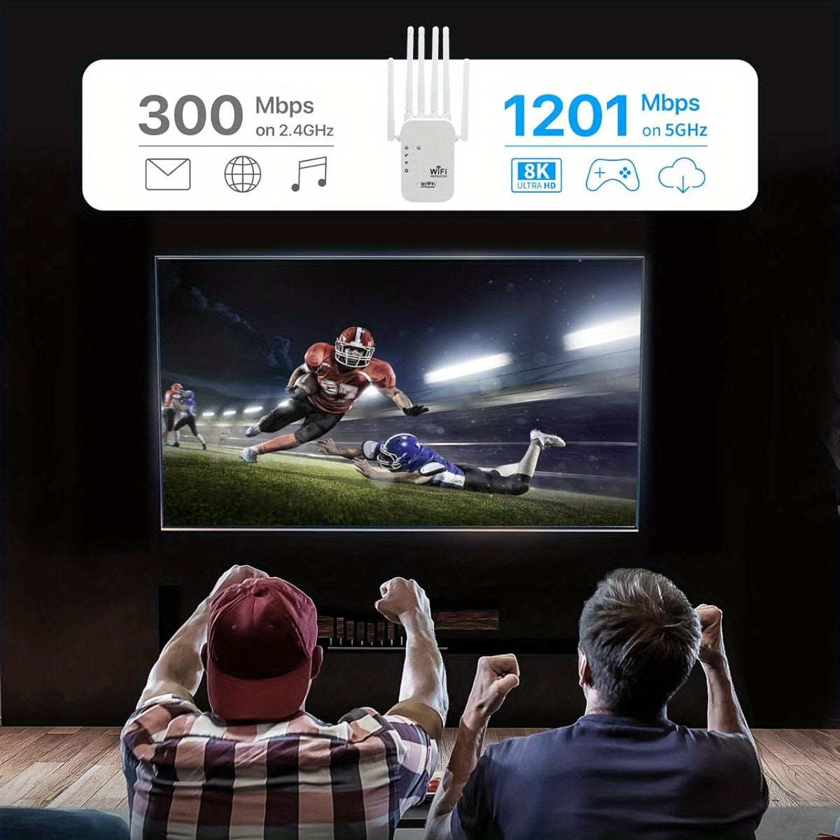 Extensor WiFi6 con seis antenas para casas grandes y villas de varios pisos