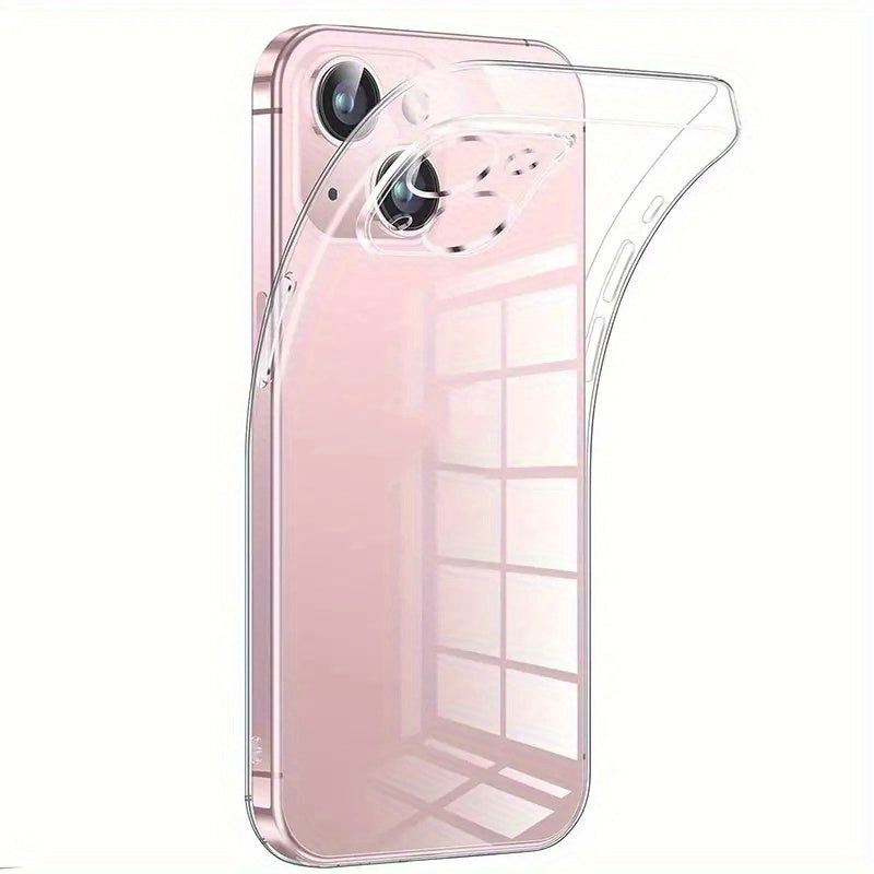 Ultra-Thin Transparent TPU Phone Case for iPhone 16, 15, 14, 13, 12, 11 Pro Max Plus SE